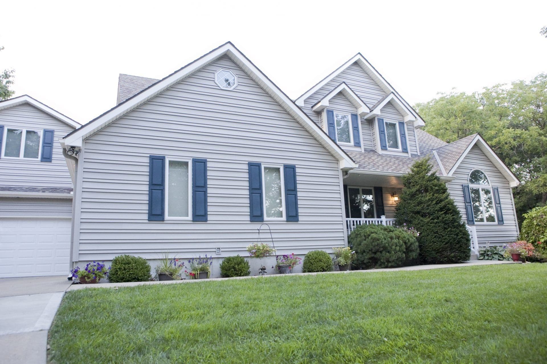 white siding house