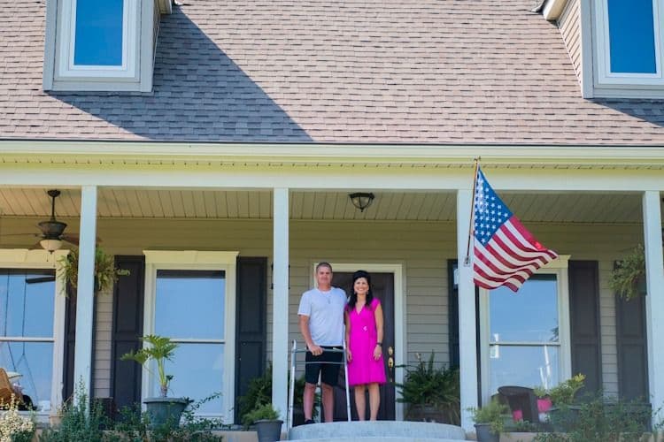 couple at home happy